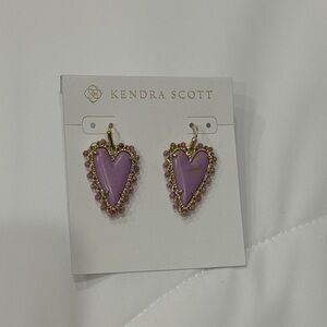 Kendra Scott Lavender Heart Earrings